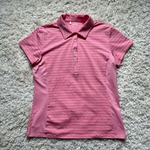 Adidas Women’s Pink Short-Sleeve Climacool Golf Polo. Size Medium. GREAT Shape!